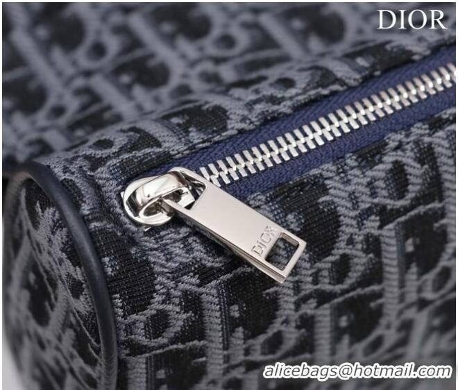 Famous Brand Dior Essentials SADDLE BAG Oblique Jacquard 1ADPO093 dark blue