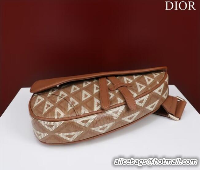 Inexpensive Dior Essentials SADDLE BAG Diamond Canvas 1ADPO093 Brown