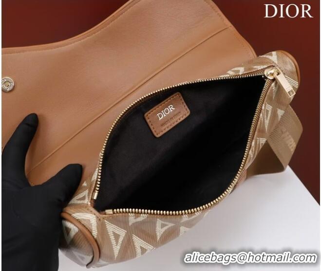 Inexpensive Dior Essentials SADDLE BAG Diamond Canvas 1ADPO093 Brown