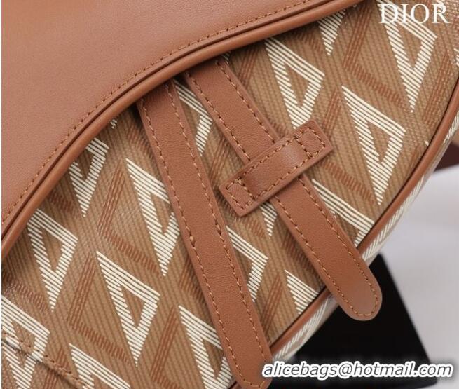 Inexpensive Dior Essentials SADDLE BAG Diamond Canvas 1ADPO093 Brown