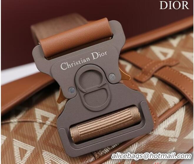 Inexpensive Dior Essentials SADDLE BAG Diamond Canvas 1ADPO093 Brown