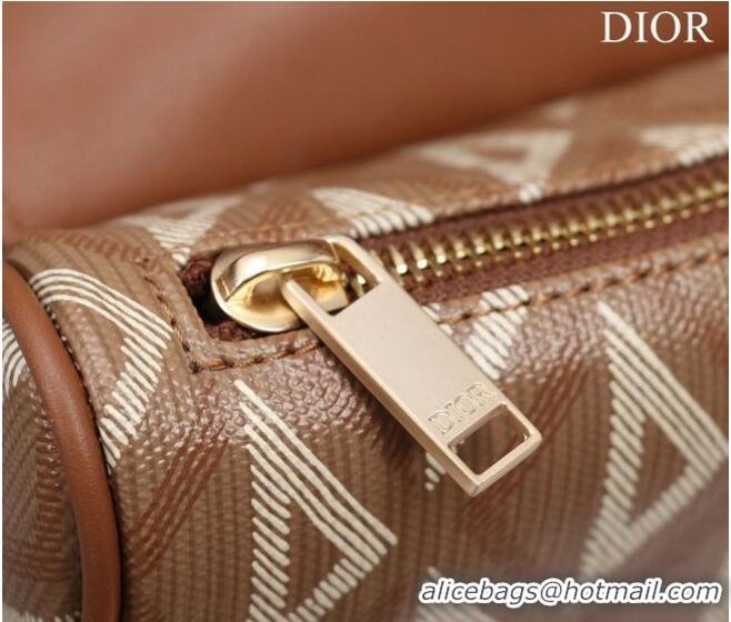 Inexpensive Dior Essentials SADDLE BAG Diamond Canvas 1ADPO093 Brown