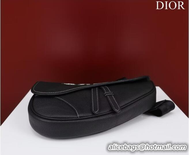 Reasonable Price Dior Essentials SADDLE BAG Grained Calfskin 1ADPO093 black&white