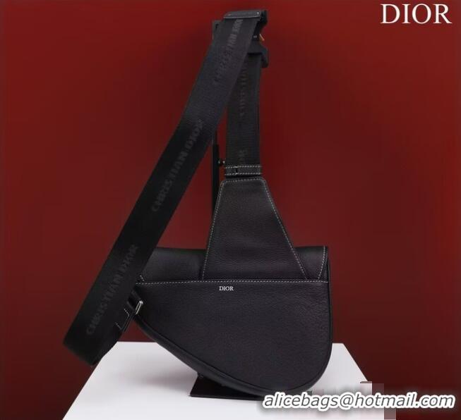 Reasonable Price Dior Essentials SADDLE BAG Grained Calfskin 1ADPO093 black&white