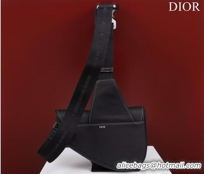 Famous Brand Dior Essentials SADDLE BAG Grained Calfskin 1ADPO093c black