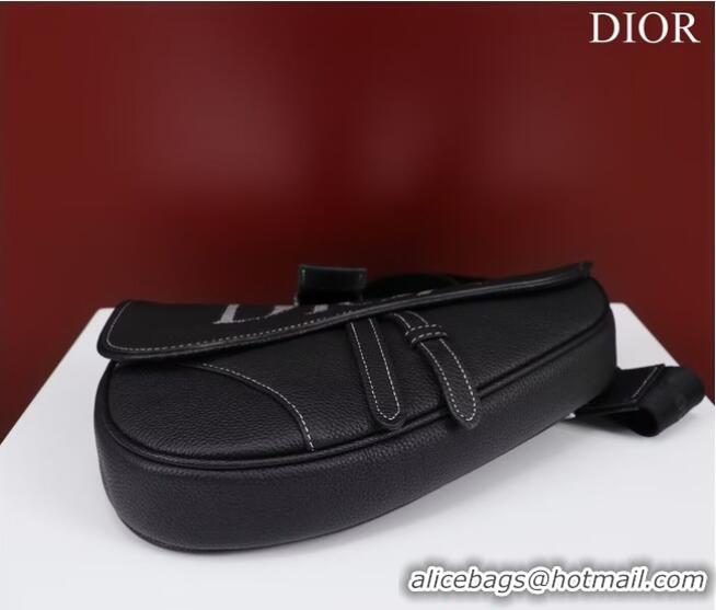 Famous Brand Dior Essentials SADDLE BAG Grained Calfskin 1ADPO093c black