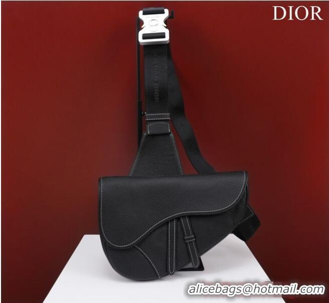 Pretty Style Dior Essentials SADDLE BAG Grained Calfskin 1ADPO093E BLACK