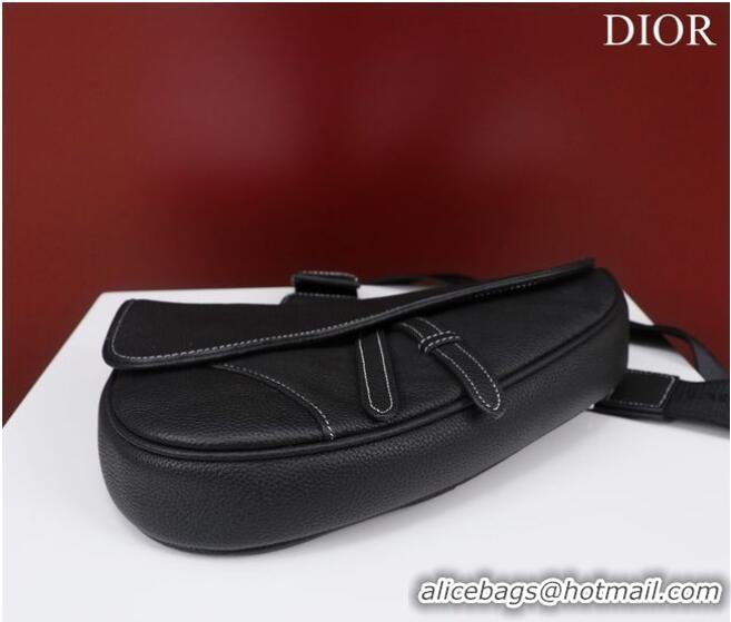 Pretty Style Dior Essentials SADDLE BAG Grained Calfskin 1ADPO093E BLACK