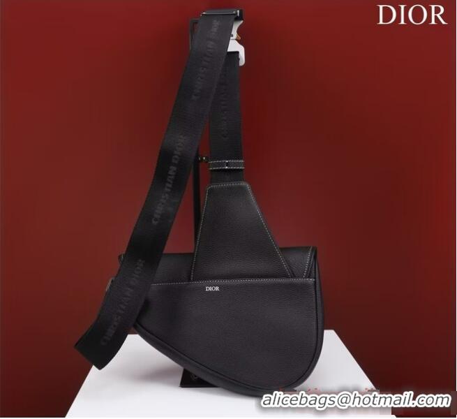 Pretty Style Dior Essentials SADDLE BAG Grained Calfskin 1ADPO093E BLACK