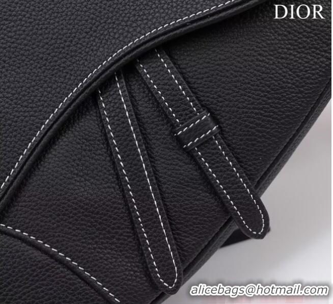 Pretty Style Dior Essentials SADDLE BAG Grained Calfskin 1ADPO093E BLACK