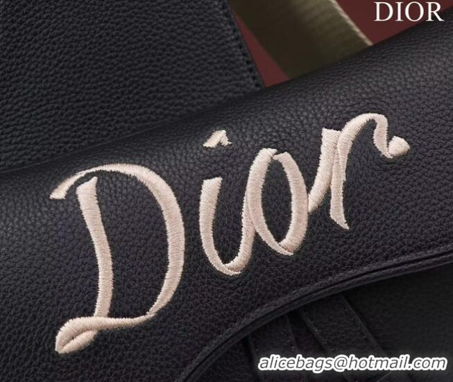 Famous Brand Dior Essentials SADDLE BAG Grained Calfskin 1ADPO093G BLACK