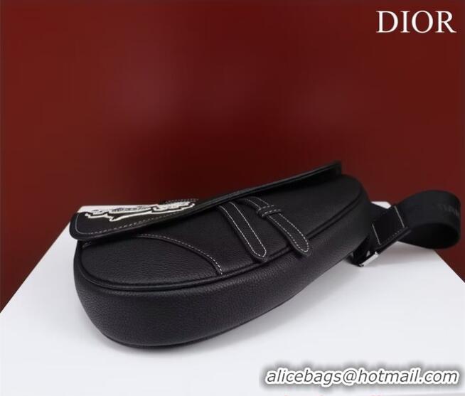 Big Discount Dior Essentials SADDLE BAG Grained Calfskin 1ADPO093H BLACK