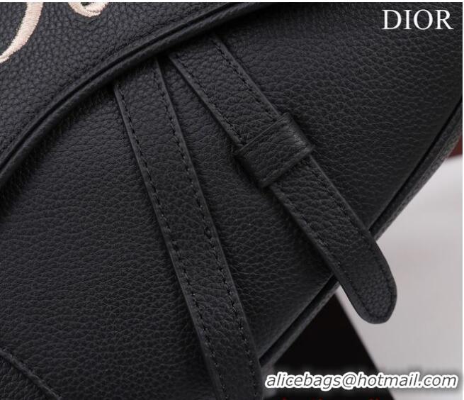 Best Quality Dior Essentials SADDLE BAG Grained Calfskin 1ADPO093G BLACK