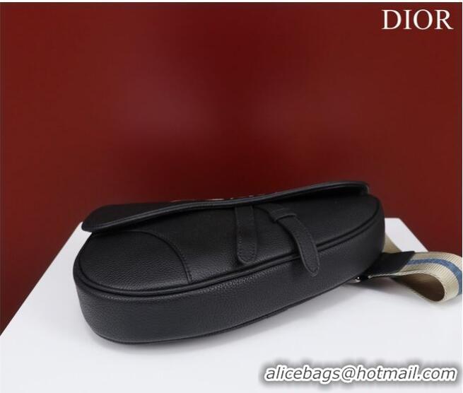 Best Quality Dior Essentials SADDLE BAG Grained Calfskin 1ADPO093G BLACK