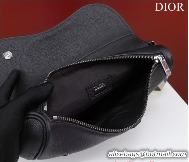 Best Quality Dior Essentials SADDLE BAG Grained Calfskin 1ADPO093G BLACK