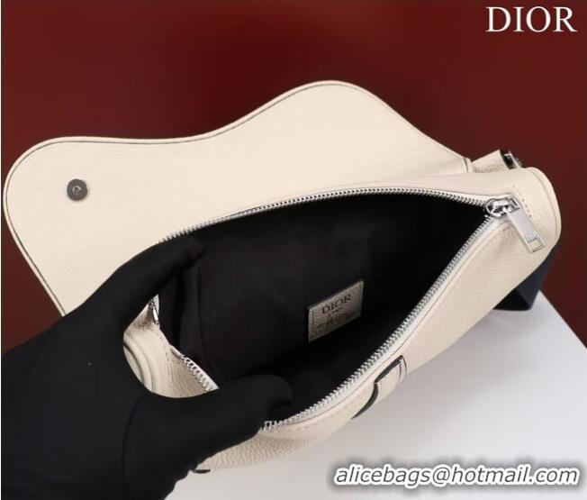 Famous Brand Dior Essentials SADDLE BAG Grained Calfskin 1ADPO093G WHITE