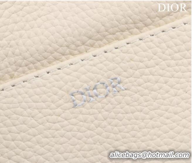 Famous Brand Dior Essentials SADDLE BAG Grained Calfskin 1ADPO093G WHITE