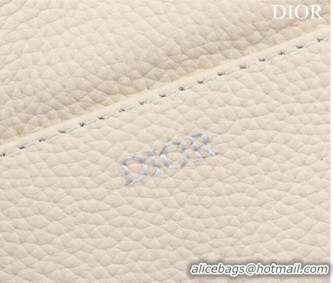 Famous Brand Dior Essentials SADDLE BAG Grained Calfskin 1ADPO093G WHITE