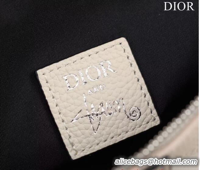 Famous Brand Dior Essentials SADDLE BAG Grained Calfskin 1ADPO093G WHITE