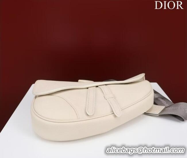 Good Product Dior Essentials SADDLE BAG Grained Calfskin 1ADPO093f WHITE