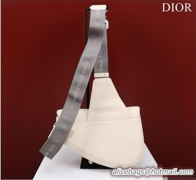 Good Product Dior Essentials SADDLE BAG Grained Calfskin 1ADPO093f WHITE