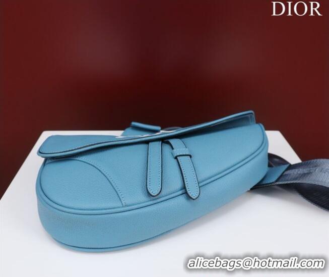 Unique Grade Dior Essentials SADDLE BAG Grained Calfskin 1ADPO093f-1 blue