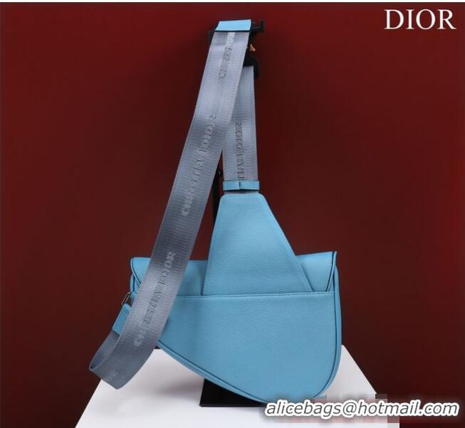 Unique Grade Dior Essentials SADDLE BAG Grained Calfskin 1ADPO093f-1 blue