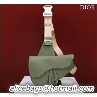 Pretty Style Dior Essentials SADDLE BAG Grained Calfskin 1ADPO093f-1 green