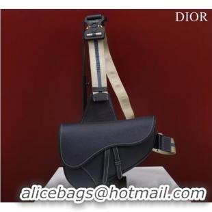 Famous Brand Dior Essentials SADDLE BAG Grained Calfskin 1ADPO093f-2 Royal Blue 