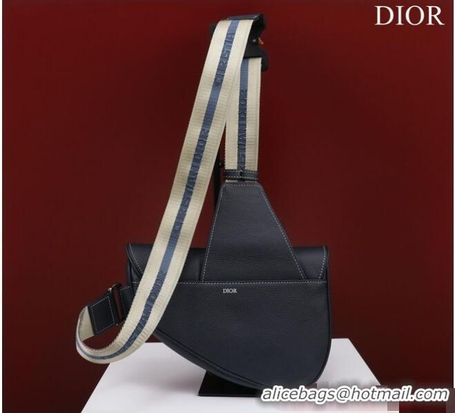 Famous Brand Dior Essentials SADDLE BAG Grained Calfskin 1ADPO093f-2 Royal Blue 