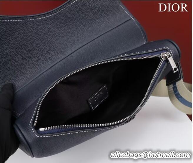 Famous Brand Dior Essentials SADDLE BAG Grained Calfskin 1ADPO093f-2 Royal Blue 