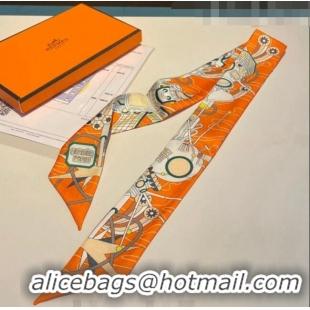 Super Quality Hermes Jumping Silk Bandeau Scarf 5x86cm H1561 Orange 2023