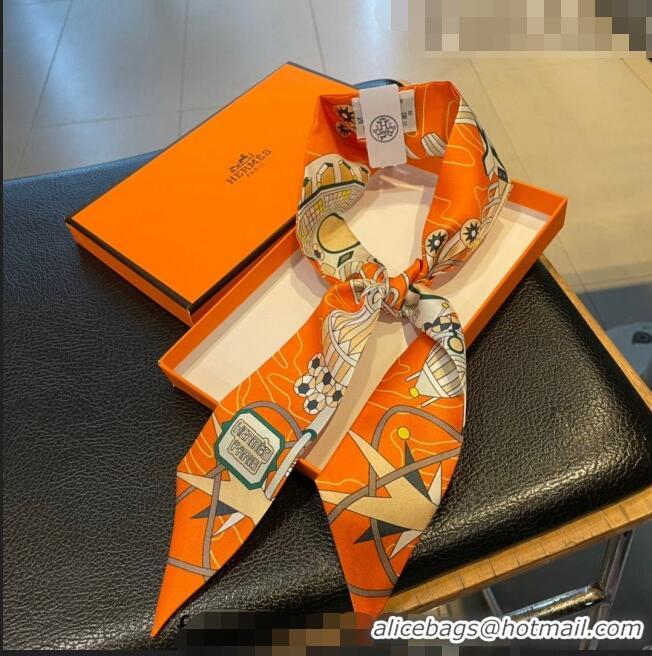 Super Quality Hermes Jumping Silk Bandeau Scarf 5x86cm H1561 Orange 2023