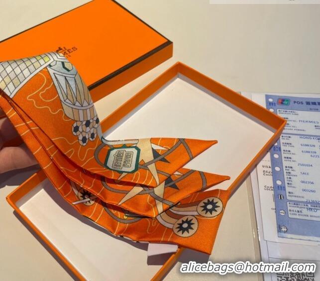 Super Quality Hermes Jumping Silk Bandeau Scarf 5x86cm H1561 Orange 2023