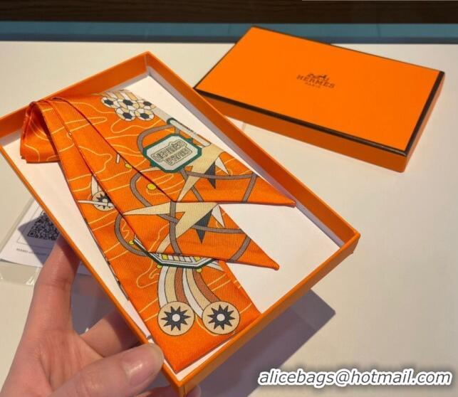 Super Quality Hermes Jumping Silk Bandeau Scarf 5x86cm H1561 Orange 2023