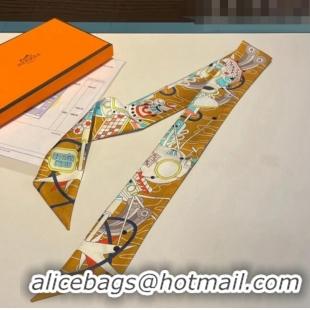 Most Popular Hermes Jumping Silk Bandeau Scarf 5x86cm H1561 Gold 2023