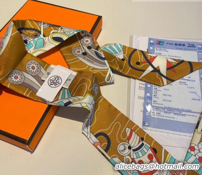 Most Popular Hermes Jumping Silk Bandeau Scarf 5x86cm H1561 Gold 2023