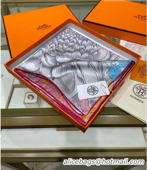 Inexpensive Hermes Faubourg Tropical Detail Silk Square Scarf 90cm H1583 Pink 2023