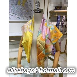 Trendy Design Hermes Faubourg Tropical Detail Silk Square Scarf 90cm H1583 Yellow 2023