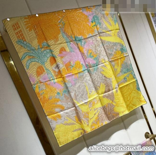 Trendy Design Hermes Faubourg Tropical Detail Silk Square Scarf 90cm H1583 Yellow 2023