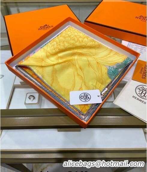 Trendy Design Hermes Faubourg Tropical Detail Silk Square Scarf 90cm H1583 Yellow 2023