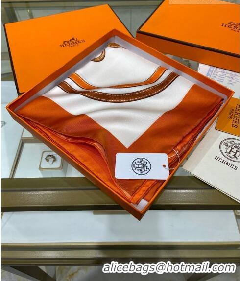 Low Price Hermes Brides de Gala Applique Silk Square Scarf 90cm H1584 Orange 2023