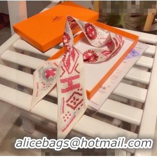 Pretty Style Hermes Silk Bandeau Scarf 5x86cm 030803 White 2023