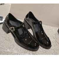 Good Product Chanel Patent Calfskin Pumps with Buckle Black 719097