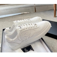 Top Design Chanel Calfskin Low top Sneakers G45080 White