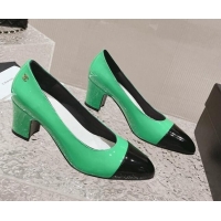 Sumptuous Chanel Patent Calfskin Pumps 6.5cm in Patent Leather G45053 Green