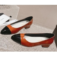 Shop Duplicate Chanel Patent Calfskin Ballet Flat in Patent Leather G45054 Orange