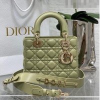 Super Quality Dior Small Lady Dior My ABCDior Bag in Cannage Lambskin CD6901 Green 2023