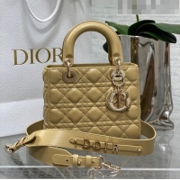 New Fashion Dior Small Lady Dior My ABCDior Bag in Apricot Cannage Lambskin CD6901 Apricot 2023