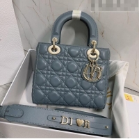 Shop Best Dior Small Lady Dior My ABCDior Bag in Cannage Lambskin CD6901 Sky Blue 2023